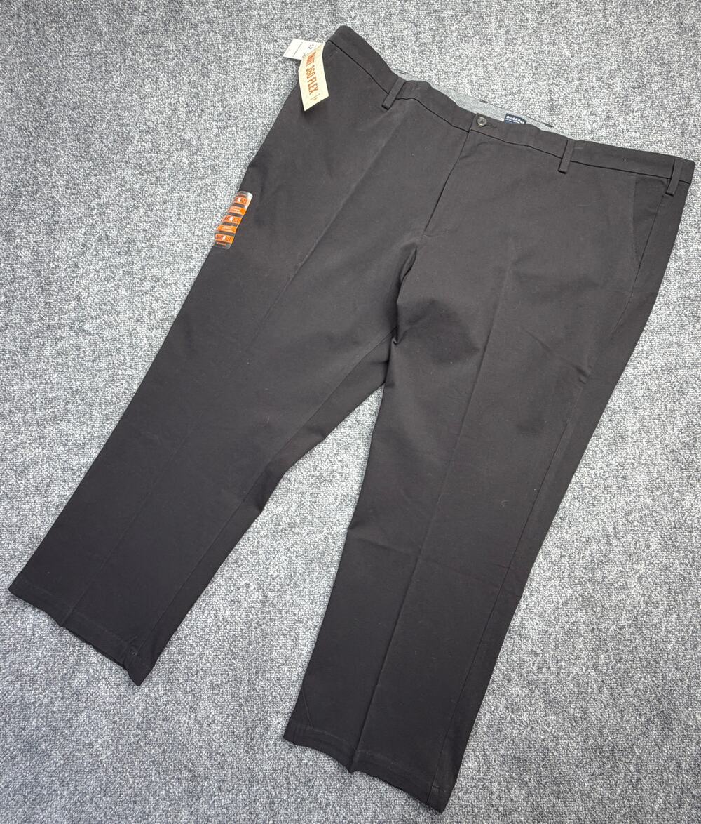 Dockers Workday Khaki Mens 52x30 Black Big Tall Classic Fit Smart 360 Flex NWT